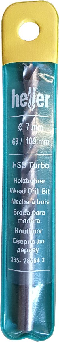 Heller HSS Turbo Wood Drill Bit 7x109mm
