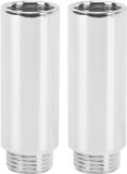 Allecto plus Rallonge de bras de douche en acier inoxydable pour salle de bain (6,1 cm/2,4 pouces) avec pomme de douche chromée