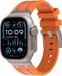 Strap-it Apple Watch luxe liquid siliconen bandje (oranje met titanium)