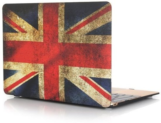 By Qubix Macbook 12 inch case van - Retro UK flag - Macbook hoes Alleen geschikt voor Macbook 12 inch model nummer: A1534 zie onderzijde laptop - Eenvoudig te bevestigen macbook cover