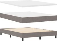 vidaXL Boxspring Bed met Hoofdeinde Taupe 160 x 200 cm Stof