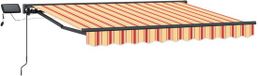vidaXL Handmatige zonnetent met zonne-energie LED-verlichting 3,5 x 2 m Geel