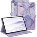 FINTIE Hoesje voor Samsung Galaxy Tab S9 FE 10,9 Inch/Galaxy Tab S9 11 Inch 2023, Beschermhoes met Meerdere Hoeken Bekijken en Zak, Auto Sleep/Wake, Lila Marmer