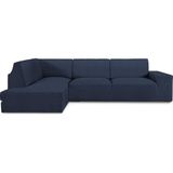 ECOMMERC3 Chaise long-bankovertrek met linkerrugleuning, ademend en slijtvast, chaise long, blauw, eenvoudig aan te brengen en aan te passen