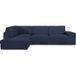ECOMMERC3 Chaise long-bankovertrek met linkerrugleuning, ademend en slijtvast, chaise long, blauw, eenvoudig aan te brengen en aan te passen
