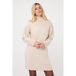 Esqualo jurk met col en wol - beige