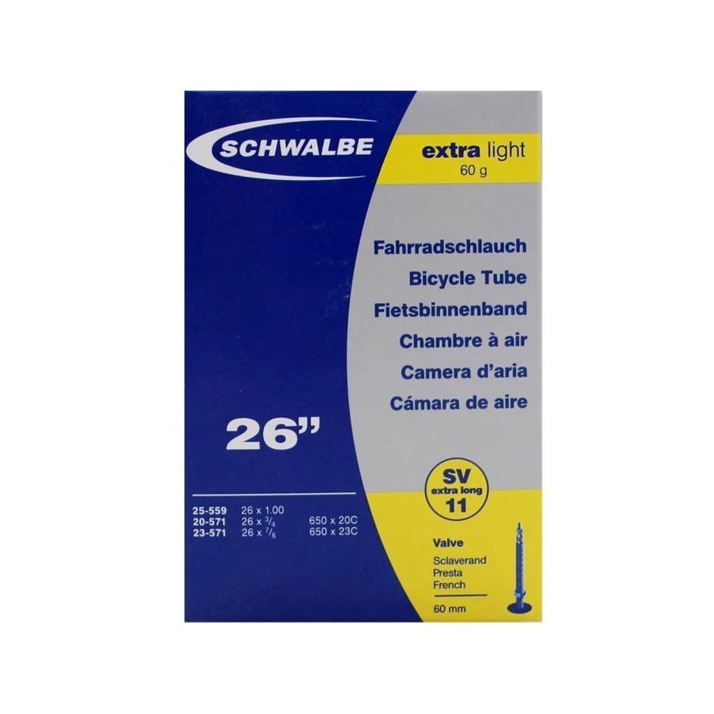 Schwalbe SV11 X-Light - Binnenband Fiets - Frans Ventiel - 26 x 1 (650 x 18 - 23C)
