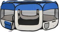 vidaXL Hondenren - Inklapbaar - Met Draagtas - 145x145x61 cm - Blauw