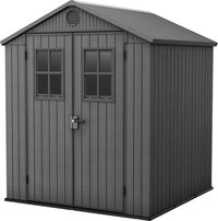 Keter Darwin 66 Tuinhuis - Grijs - 190x183x221 cm - Dubbele deuren + ramen