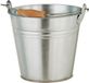 Seau décoratif sans marque, galvanisé, argent - 26 cm de hauteur - décoration de jardin.
