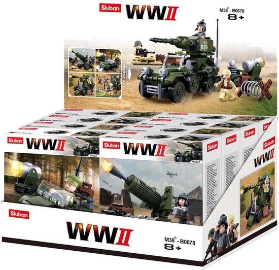 Sluban M38-B0678 Building Blocks Wwii Serie Wwii Display - Plastic - Multi Colour