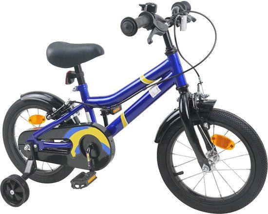 vidaXL Kinderfiets 16 Inch Blauw en zwart