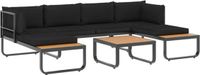vidaXL Ensemble d'angle de jardin 4 pièces avec coussins Aluminium et HKC