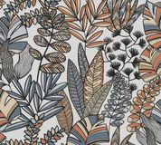 A.S. Création BLADEREN BEHANG | Botanisch - blauw oranje zwart wit - A.S. Création Antigua