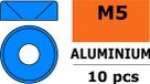Revtec Rondelle en aluminium - pour vis à tête fraisée M5 - OD=12mm - Bleu - 10 pcs