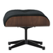 Vitra Eames Lounge Chair Ottoman Noyer Foncé - Nubia Anthracite Noir - Poli / Côtés Noir