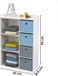 JUDY WILD "HAPPY" Kast met 3 vakken en 4 lades – Blauw en grijs – 62x29xH96 cm