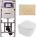 Geberit QeramiQ Dely Toiletset - Diepspoel - Rimless - Inbouwreservoir UP320 - Softclose Zitting - Bedieningsplaat Beige - Mat Wit