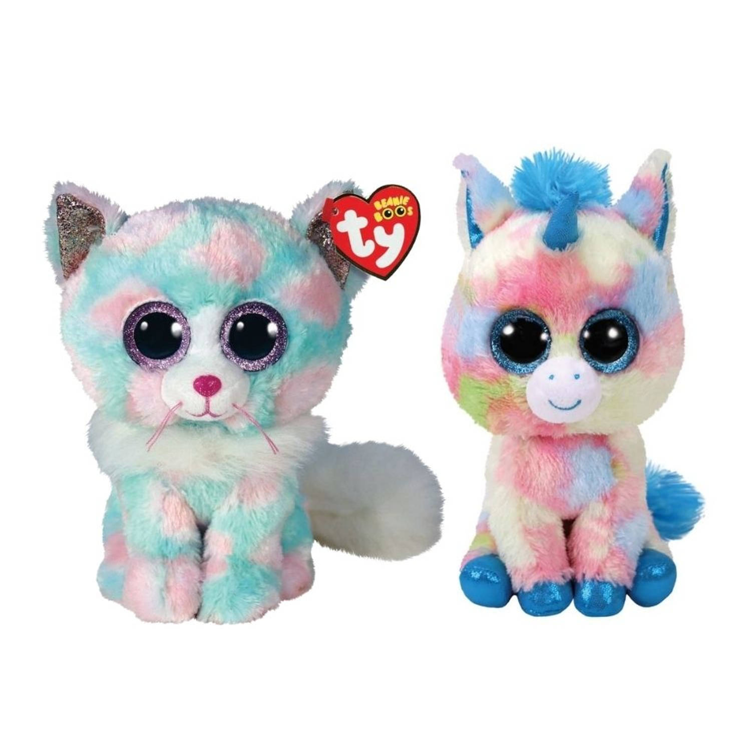 TY - Knuffel - Beanie Buddy - Opal Cat & Blitz Unicorn