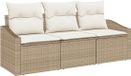 vidaXL Tuinbank Set Beige en Wit Polyrattan