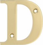 AMIG - Huisnummer D - Gepolijst Messing – 50 x 1.5 mm – Schroefbaar