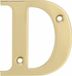 AMIG - Huisnummer D - Gepolijst Messing – 50 x 1.5 mm – Schroefbaar