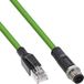 InLine Industriële netwerkkabel, M12 4-pins D-gecodeerde stekker naar RJ45 stekker, Ethernet Cat. 5e M12 4-polig, PUR, 2m, 40402