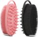 HORCONDORM S.R.L. 2-delige Siliconen Lichaamsscrubber, Dubbelzijdige Lichaamsborstel, Douche Scrubber en Hoofdmassageborstel Shampooborstel voor Gevoelige Kinderen Vrouwen Mannen Alle Soorten Huid (Zwart & Roze)