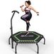 Trampoline de fitness - Trampoline à élastiques pour adultes - Diamètre 122 cm - Capacité de charge 250 kg - Poignée réglable - Pliable - Silencieux - Noir