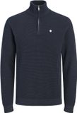 JACK&JONES JPRBLURYAN KNIT HALF ZIP Heren Gebreide trui Katoen L Navy Blazer