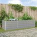 Maison Exclusive Jardinière en acier galvanisé, gris clair, dimensions : 290 x 100 x 75 cm