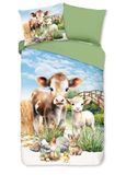 Pure Dekbedovertrek Boerderijdieren - 1 Persoons 140x200/220 cm - Multi - Microvezel