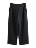 Next - Dames - N. Premium broek van zware pontestof met wijde, ronde pijpen - Grijs