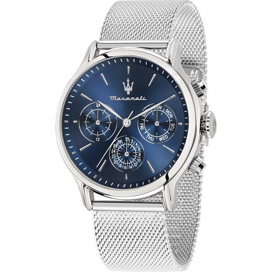 Maserati Herenhorloge - Zilverkleurig - Staal - 4 cm - 10 ATM
