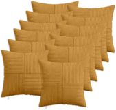 vidaXL Kussensloop 12 stuks ALMELO Geel 50 x 50 cm corduroy