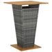 VidaXL Bartafel 80x80x110 cm poly rattan en massief acaciahout grijs