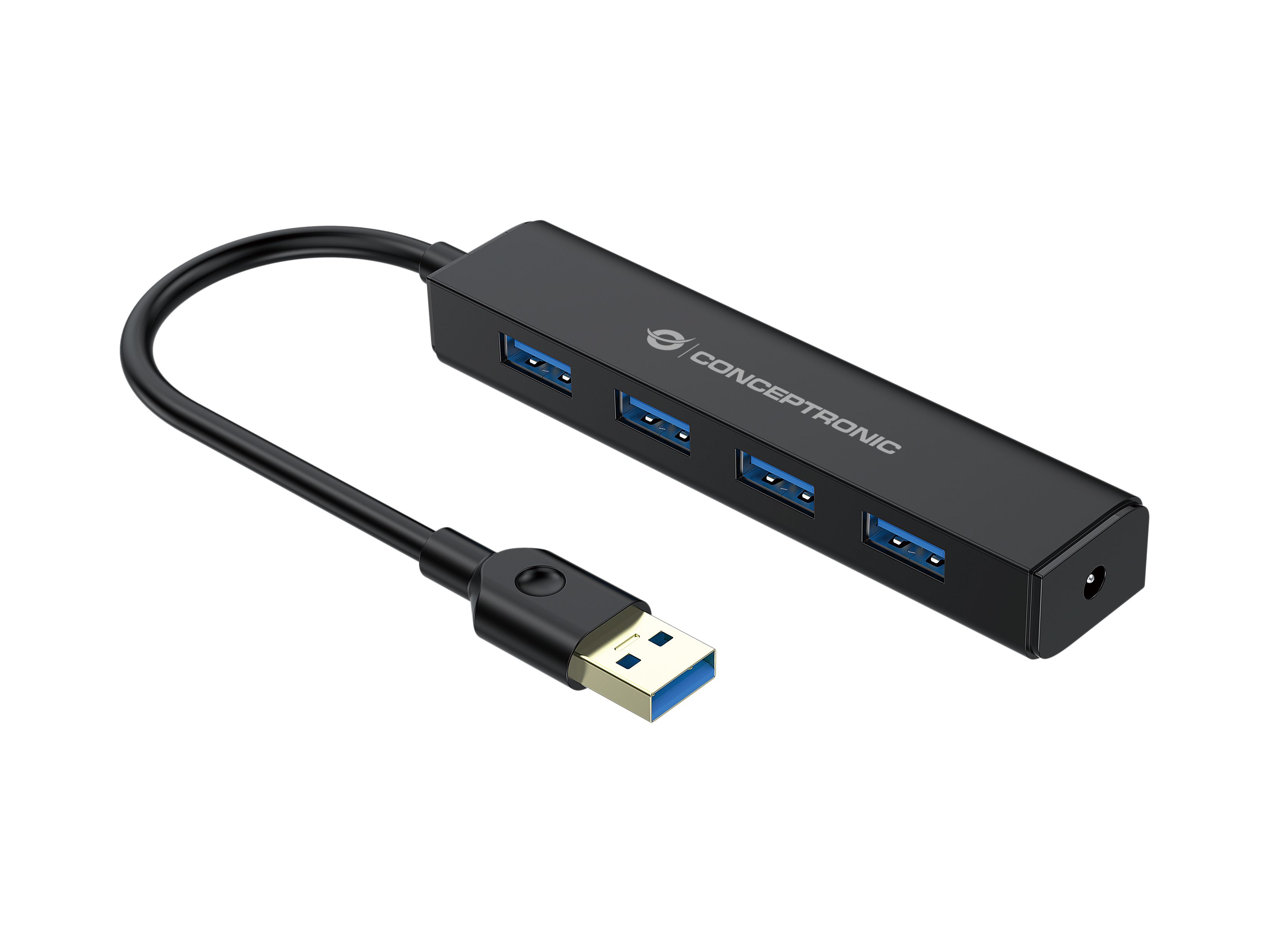 Conceptronic C4PUSB3 USB Hub - 4x USB 3.2 Gen 1 Type-A - 5000 Mbit/s - Zwart
