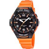Calypso K5883/2 Polshorloge Unisex Oranje Siliconen Zwart