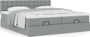 Maison Exclusive - Cadre de lit ottoman avec matelas, gris clair, 180x200 cm, textile