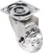 GTV - BRAZYLIA meubelwiel zonder rem - Zwenkwielen voor meubels - Staal/PC/PU - Diameter 50 mm - 360 graden zwenkwielen - Totale belasting per wiel 40 kg - Transparant