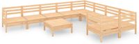 vidaXL 10-delige Loungeset Massief Grenenhout