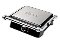Girmi BS44 Grillpan met petravera-effect, behuizing van roestvrij staal, platen 29,3 x 23 cm