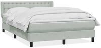 vidaXL Boxspring met matras fluweel lichtgrijs 160x220 cm