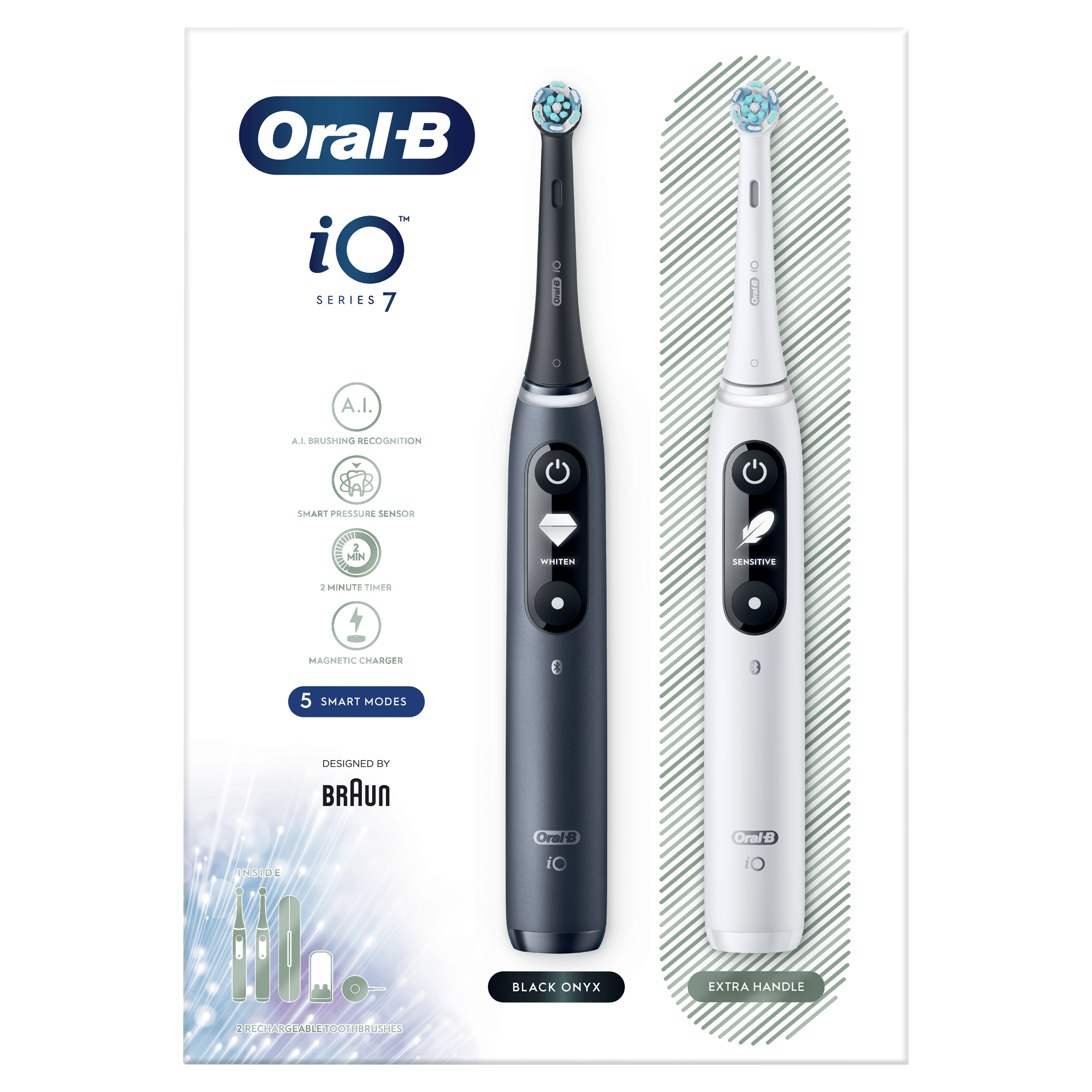 Oral-B iO Series 7 Oral-B iO - 7 - Black & White Elektrische Tandenborstels Ontworpen Door Braun zwart, wit / duo pack