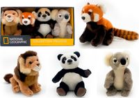 National Geographic Set de 4 peluches, 18 cm