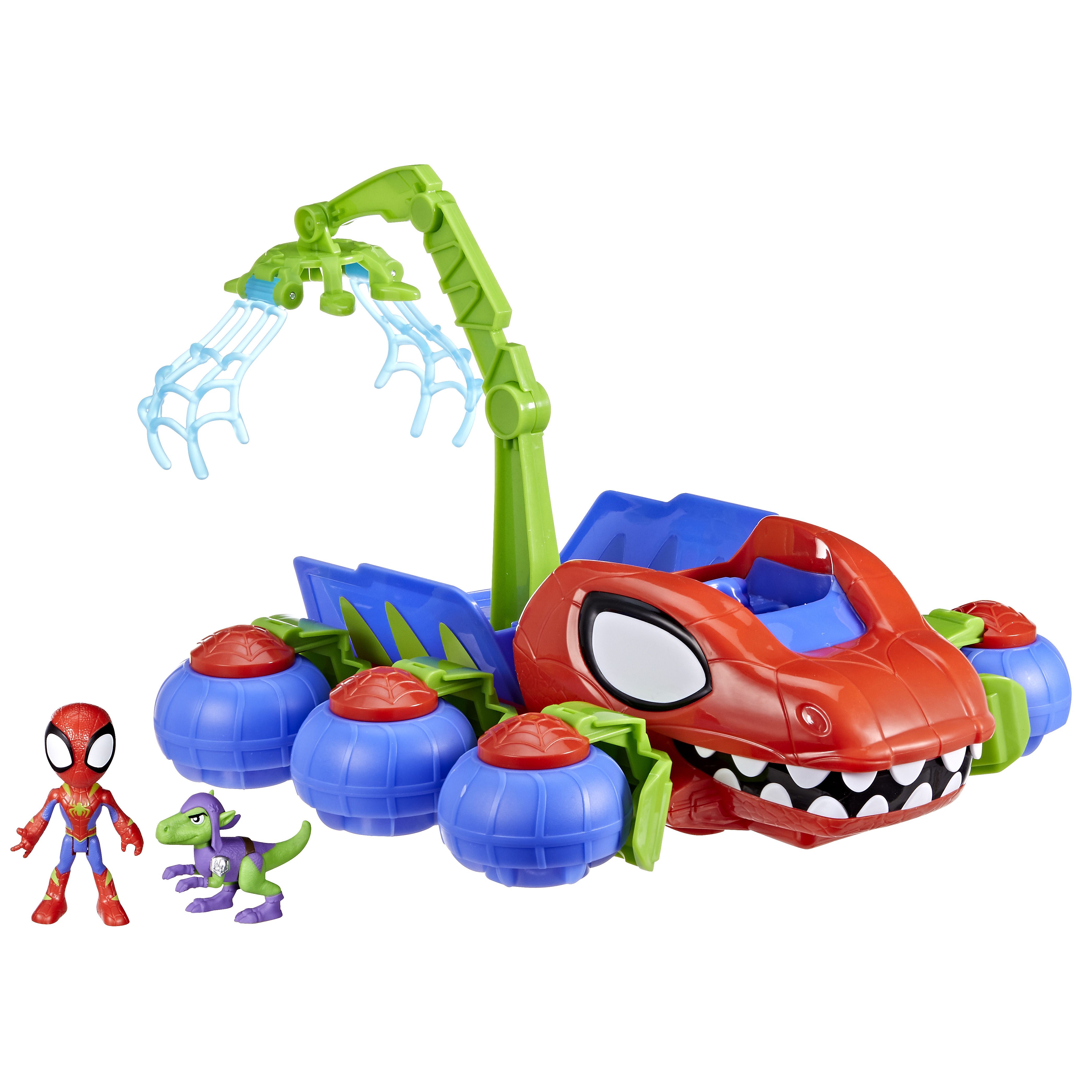 Marvel Spidey and His Amazing Friends Dino Webs Kraanauto - Action Figure Set