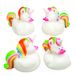 Baker Ross AG697 Badeend "Regenboog-eenhoorn" voor kinderen als kleine verrassing of als prijs bij partyspelen (4 stuks), Regenboogkleuren