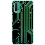 Xiaomi Redmi 9T Bedrukt siliconen hoesje Texture circuit geek
