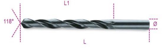 Beta Spiraalboren, korte uitvoering HSS gewalst 410 2,25