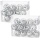 Cepewa Disco Kerstballen - 24 stuks - Zilver - 3 cm - Glas